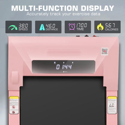 Walking Pad 2.5HP Brushless Motor 300Lbs Weight Capacity,Portable under Desk Treadmill with App Remote Control,Low-Noise Desk Treadmill in LED Display,Installation-Free